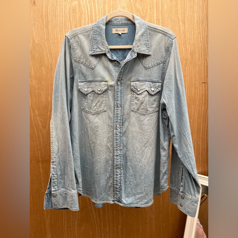 Madewell western denim button down shirt